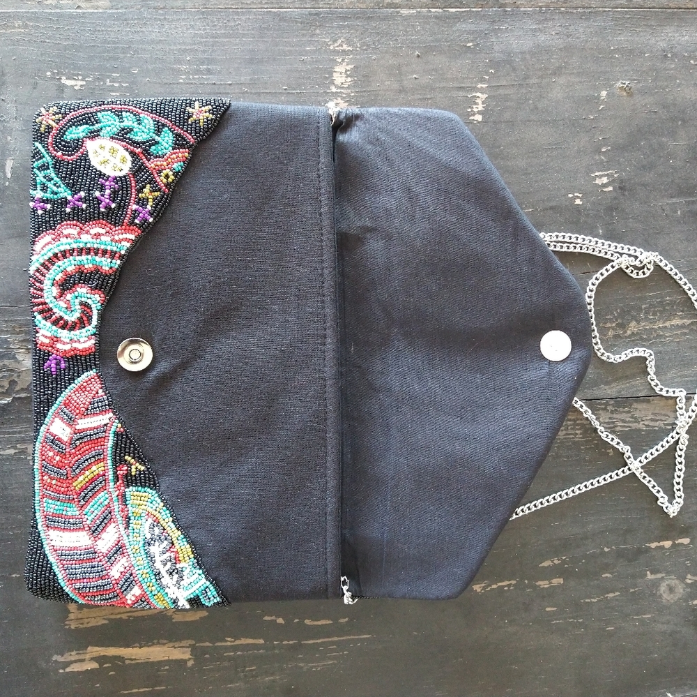 Colorful Beaded Envelope Clutch Crossbody - Picture 4 of 6